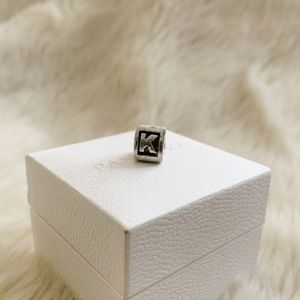 Pandora “K” sterling silver charm